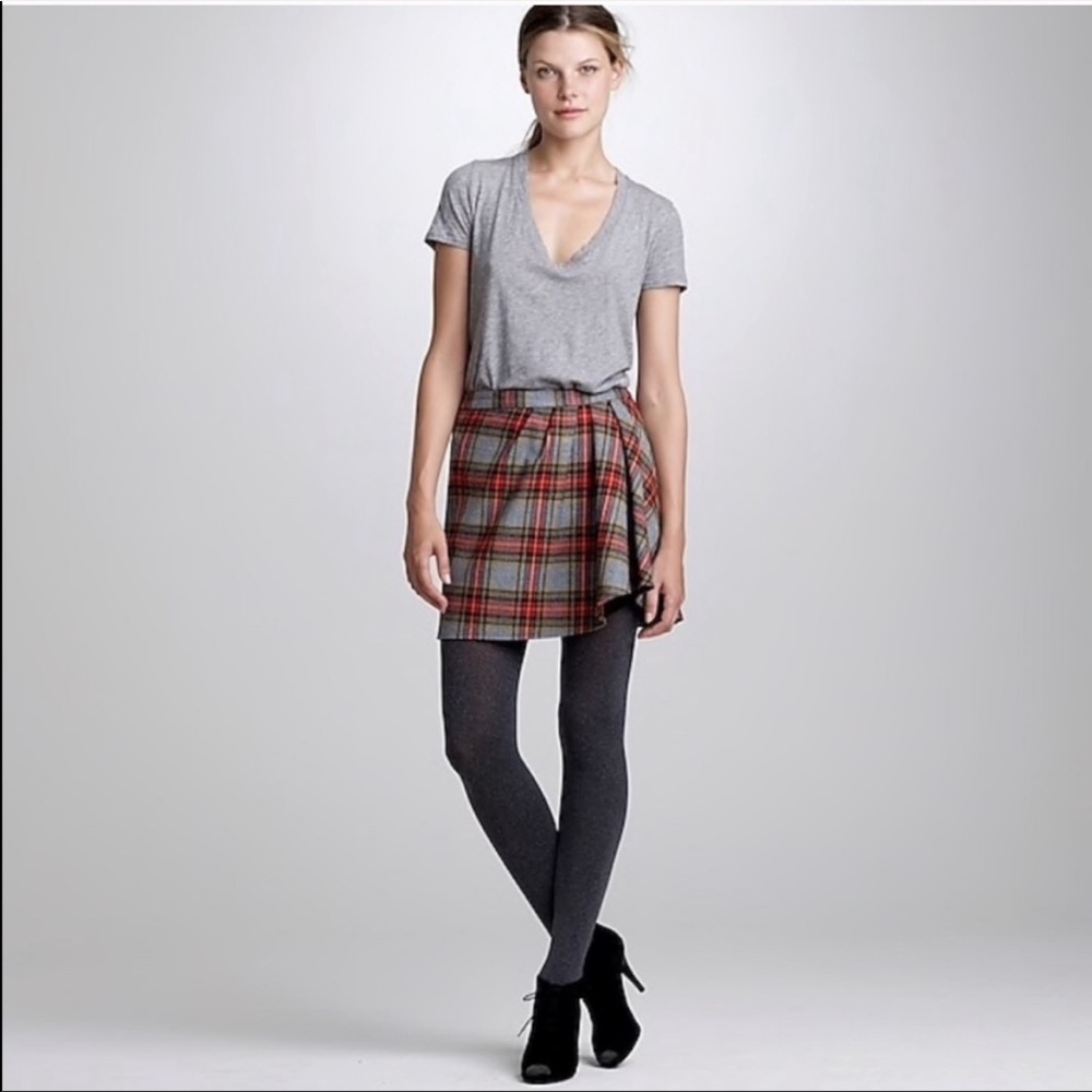 NWOT - J. Crew Fireside Plaid Town Wool Mini Skirt Size 6